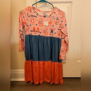 Colorful Monkey Print Dress, Pete And Lucy